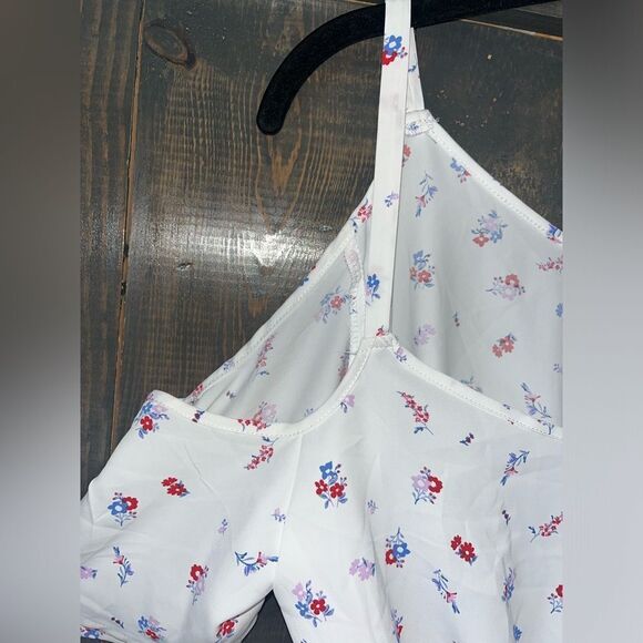 Atelier Rose White Floral Cold Shoulder Romantic Summer‎ Top Small Casual Blouse - Picture 2 of 5